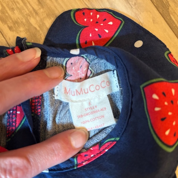 MuMu CoCo Watermelon Dress With Matching Sun Hat - Picture 10 of 12